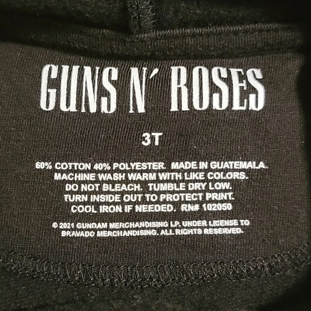 GUNS N' ROSES SWEET CHILD O' MINE BLACK HOODIE SIZE 3T